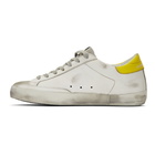 Golden Goose White and Khaki Superstar Sneakers