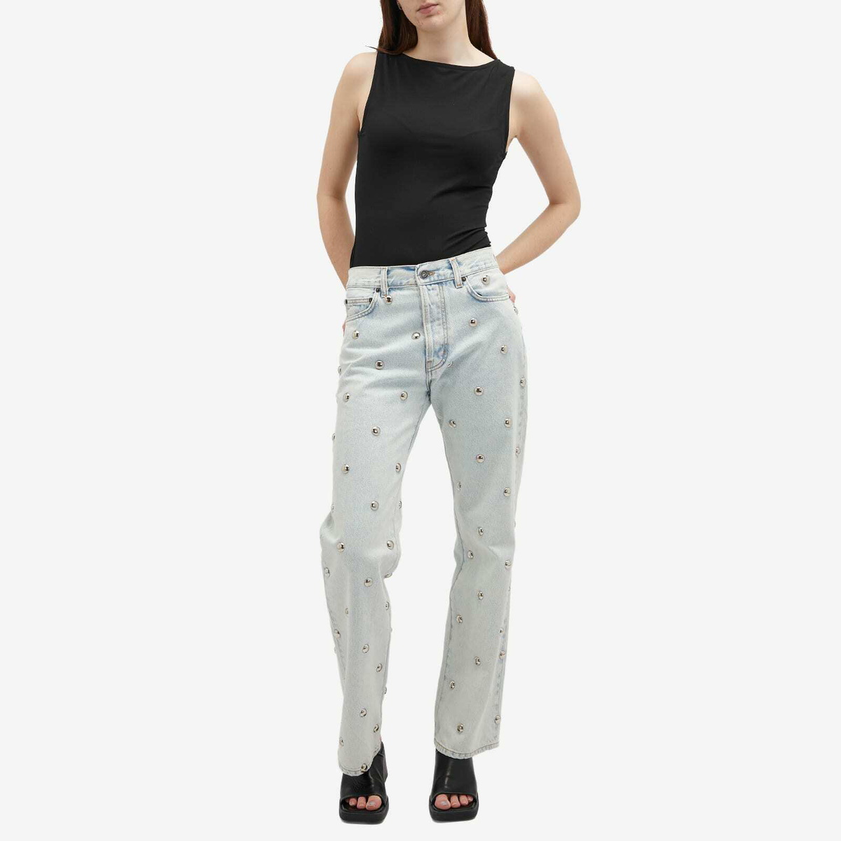 Fiorucci Women's Metal Straight Fit Jeans in Light Blue Bleach