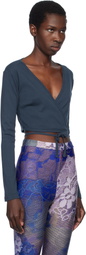 Gil Rodriguez Navy Sarita Wrap Top