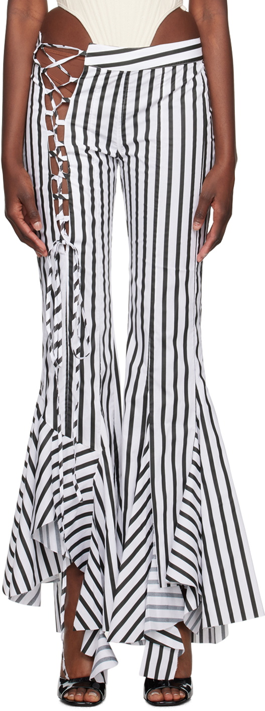 Marques Almeida Black & White Striped Trousers
