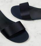 The Row Combo satin slides