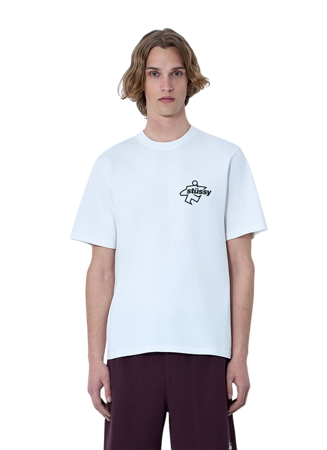 Stüssy ダークグレー ロゴ刺繍 シャツ Lサイズ Stüssy - Logo-Print Cotton-Blend Jersey T-Shirt - Gray Stussy