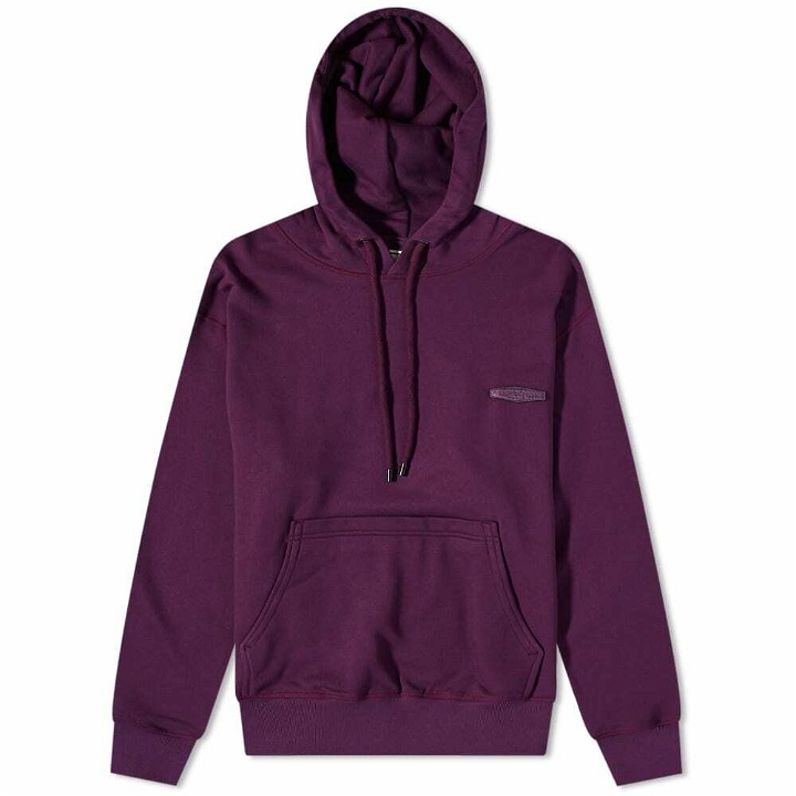 Photo: Wooyoungmi Men's Back Logo Popover Hoody in Violet