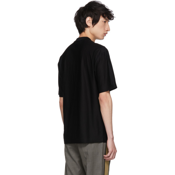 トップス Prada archive black knit t shirt Prada Black Jacquard Jersey T-Shirt Prada