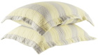 Dusen Dusen Yellow & Gray Stripe Pillow Sham Set