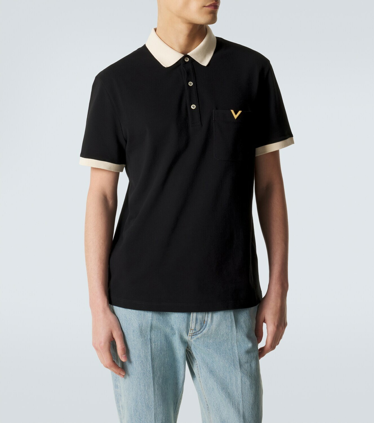 Valentino VLogo cotton jersey piqué polo shirt
