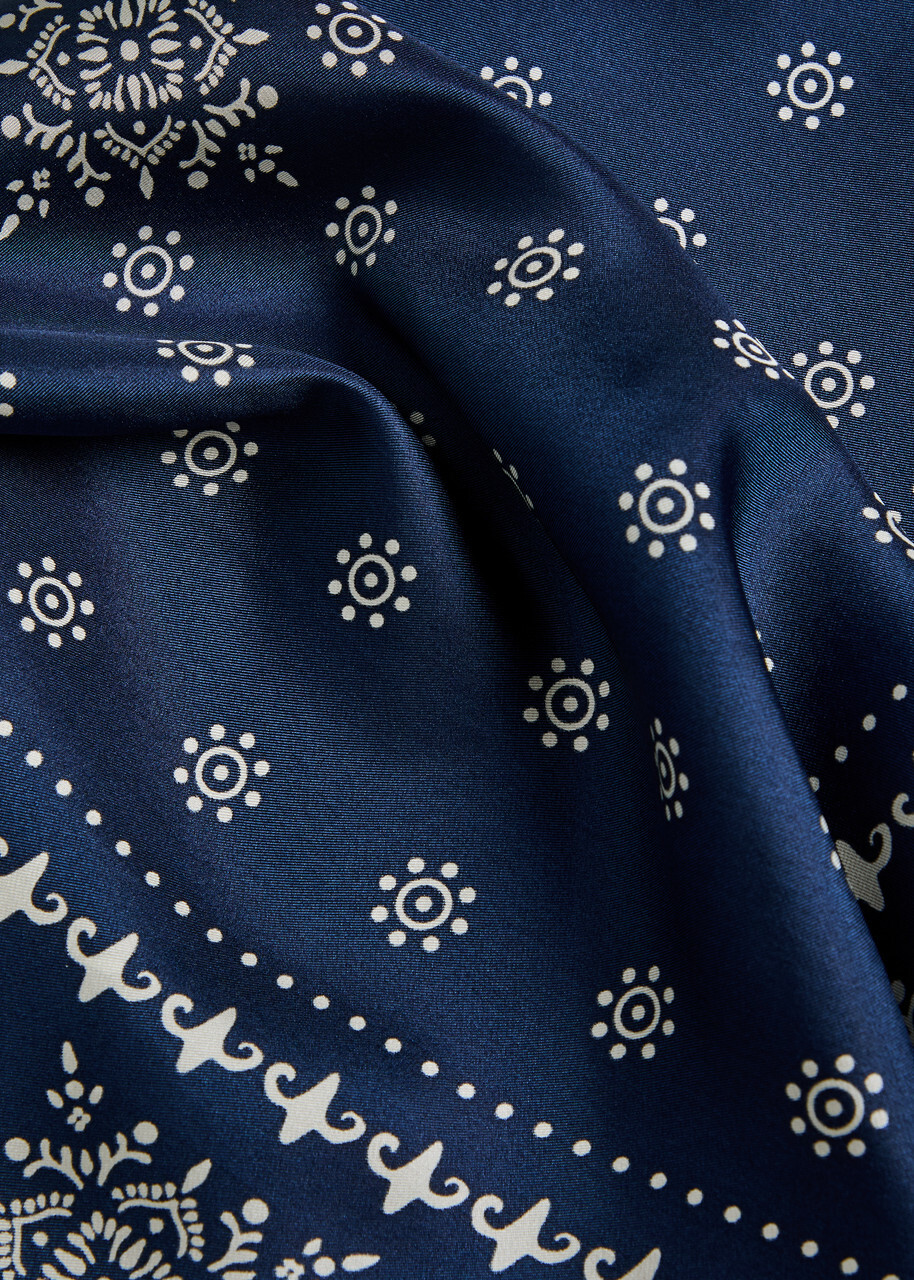 Weekend Max Mara Siam Printed Silk Scarf - Navy - One Size