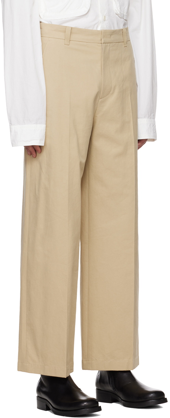 System Beige Loose Fit Trousers System