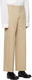 System Beige Loose Fit Trousers