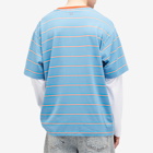Acne Studios Men's Eeve Stripe Double Sleeve T-Shirt in Sea Blue
