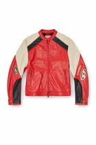Diesel Biker jacket in colour-block perforated leather - Leather jackets Mens in Multicolor