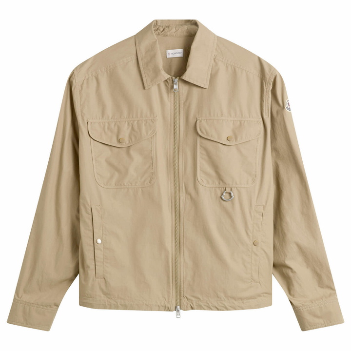 Photo: Moncler Men's Zip Up Shirt Jacket in Tan