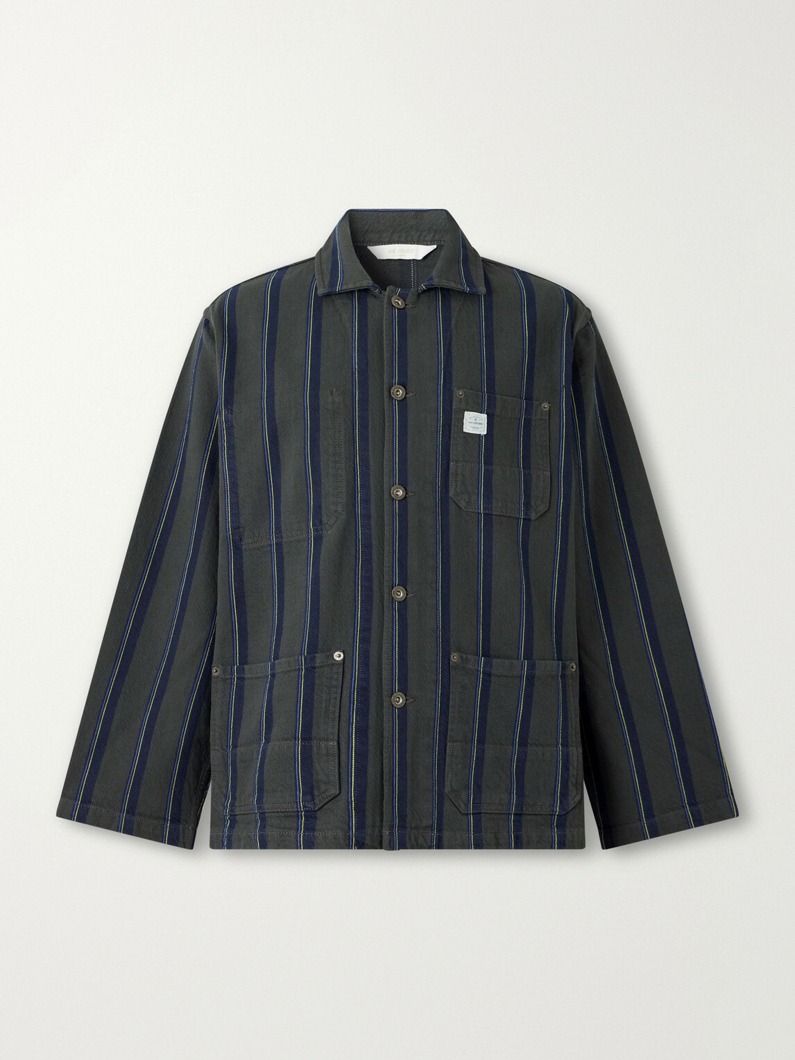 Aimé Leon Dore - Logo-Appliquéd Striped Denim Jacket - Green