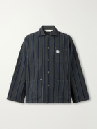Aimé Leon Dore - Logo-Appliquéd Striped Denim Jacket - Green