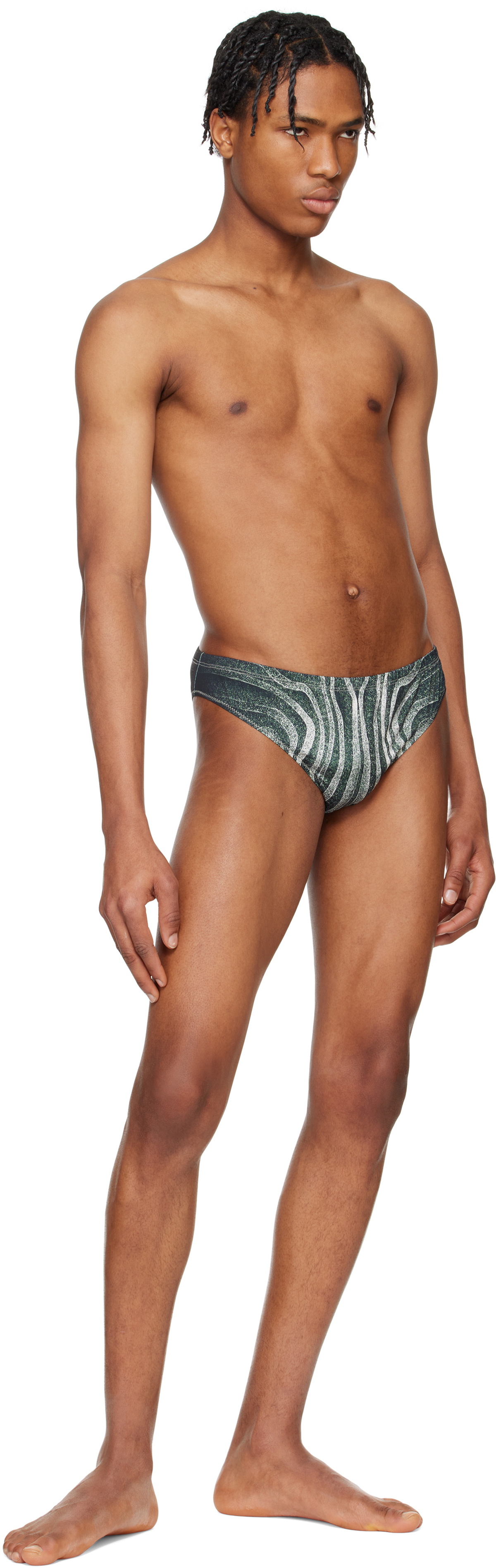 Jean Paul Gaultier Black 'The Spirale' Swim Briefs