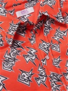 ERL - Logo-Print Padded Cotton Overshirt - Orange