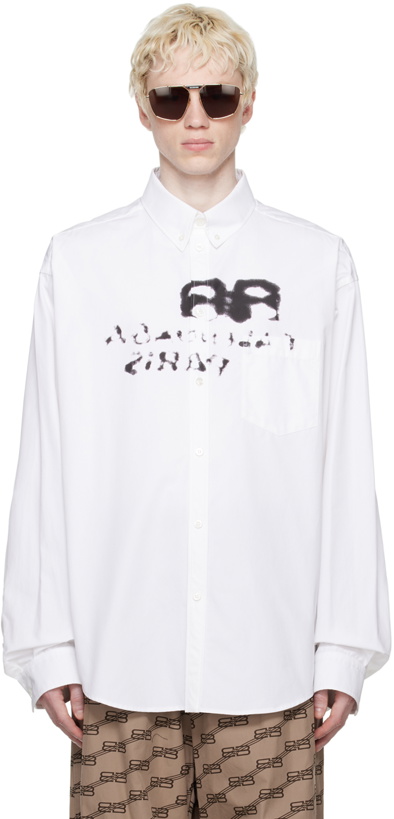 Photo: Balenciaga White Printed Shirt