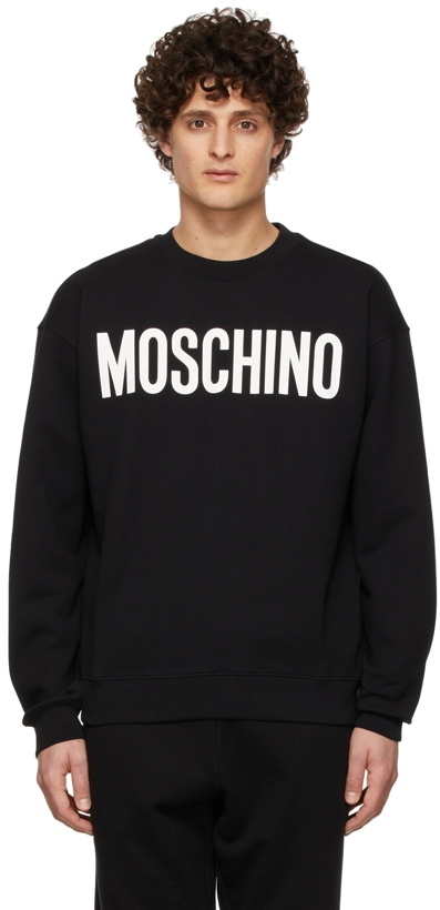 Photo: Moschino Black Logo Print Sweatshirt