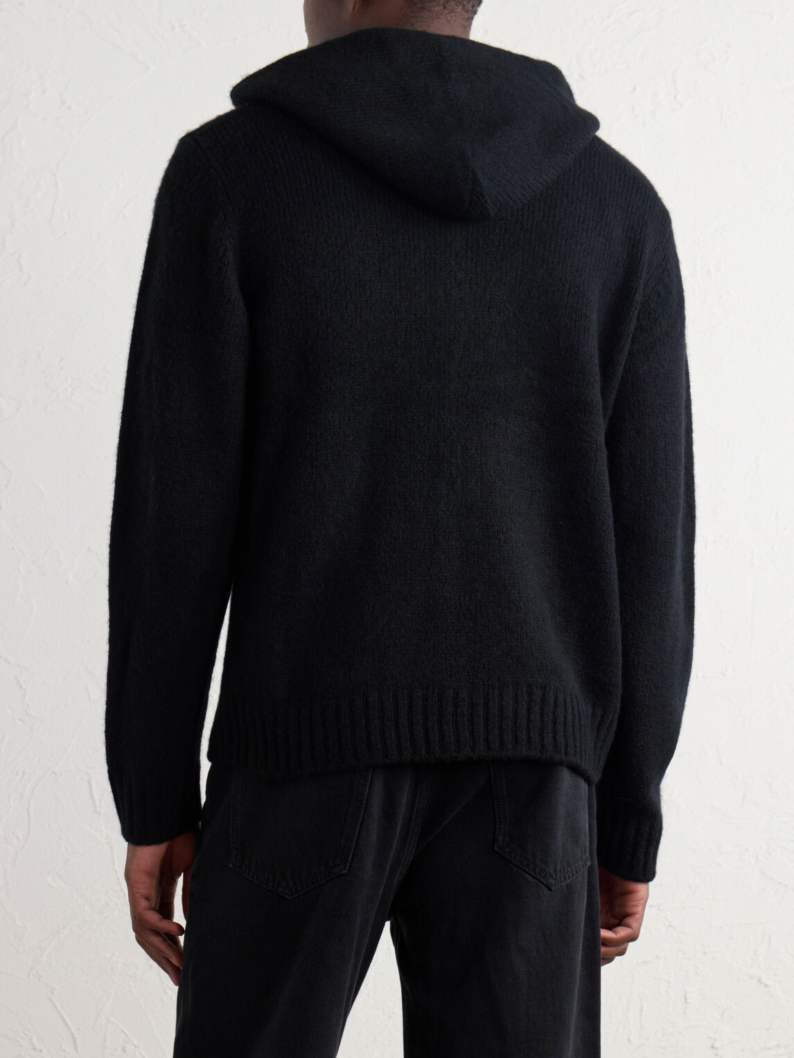 James Perse - Ribbed Cashmere Zip-Up Hoodie - Black