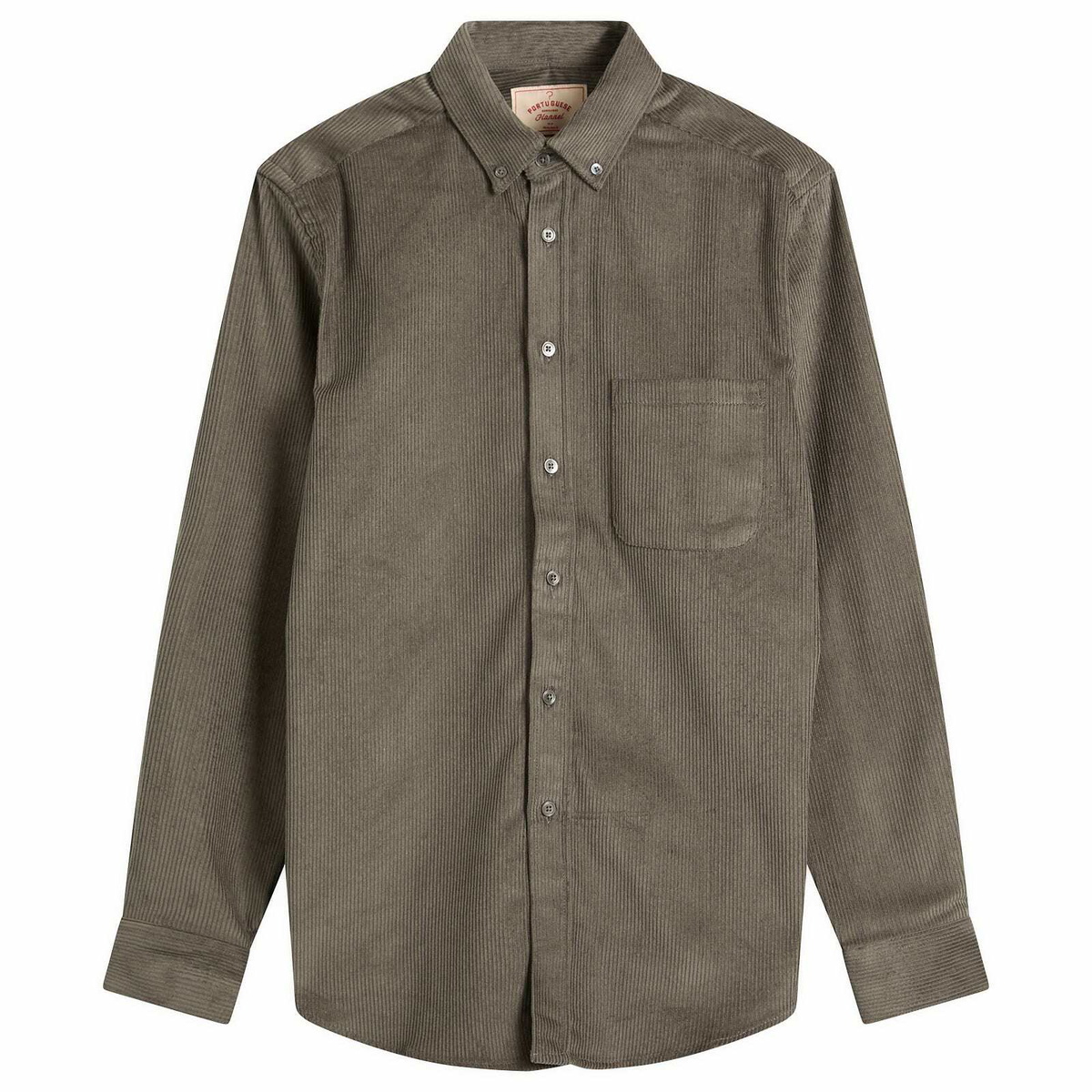 Portuguese Flannel Men's Lobo Button Down Corduroy Shirt in Grey