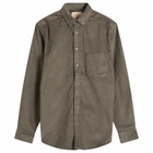 Portuguese Flannel Men's Lobo Button Down Corduroy Shirt in Grey