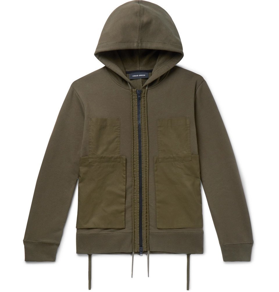 Craig Green - Poplin-Panelled Cotton-Blend Jersey Zip-Up Hoodie