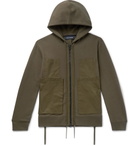 Craig Green - Poplin-Panelled Cotton-Blend Jersey Zip-Up Hoodie - Men - Green