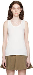 DRAE White Scoop Neck Tank Top