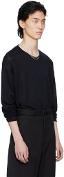 LEMAIRE Black Scoop Neck Long Sleeve T-Shirt