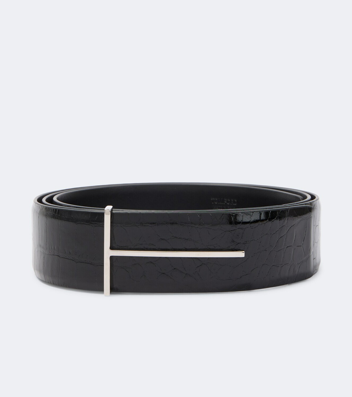 Tom Ford T croc-effect patent leather belt