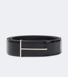 Tom Ford T croc-effect patent leather belt