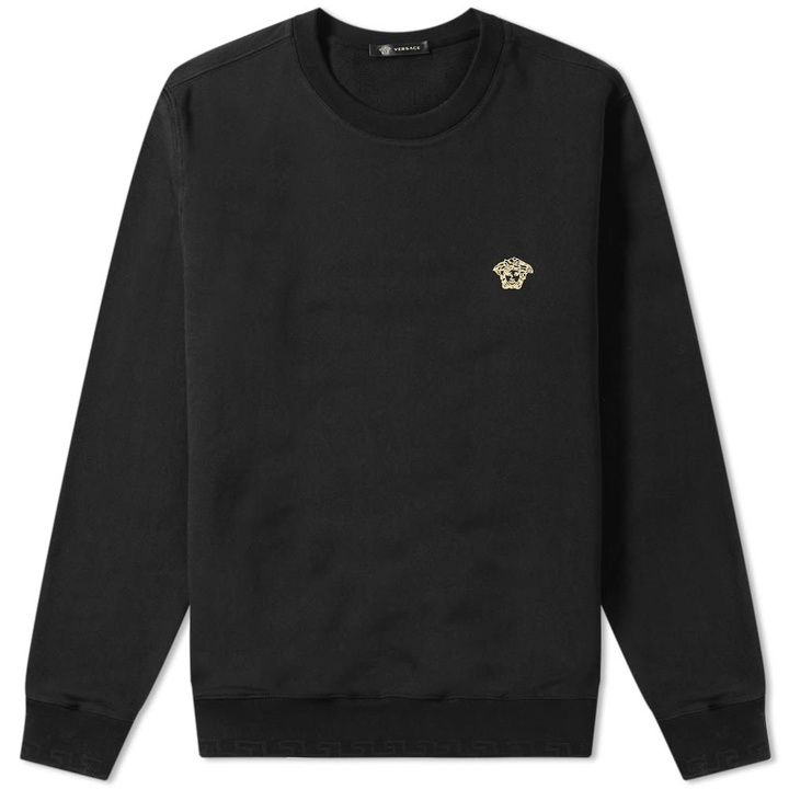 Photo: Versace Medusa Embroidered Motif Crew Sweat Black