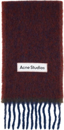 Acne Studios Red & Blue Fringe Scarf