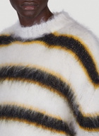 Fuzzy Stripe Sweater in White