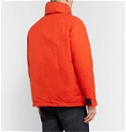 Aspesi - Garment-Dyed Waxed-Cotton Hooded Down Jacket - Orange