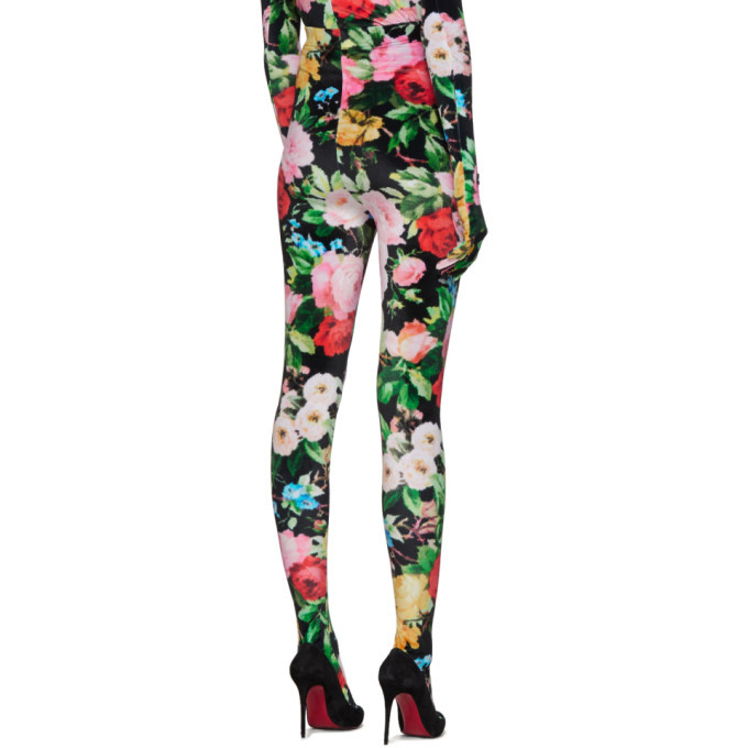 Richard Quinn Black Floral Leggings