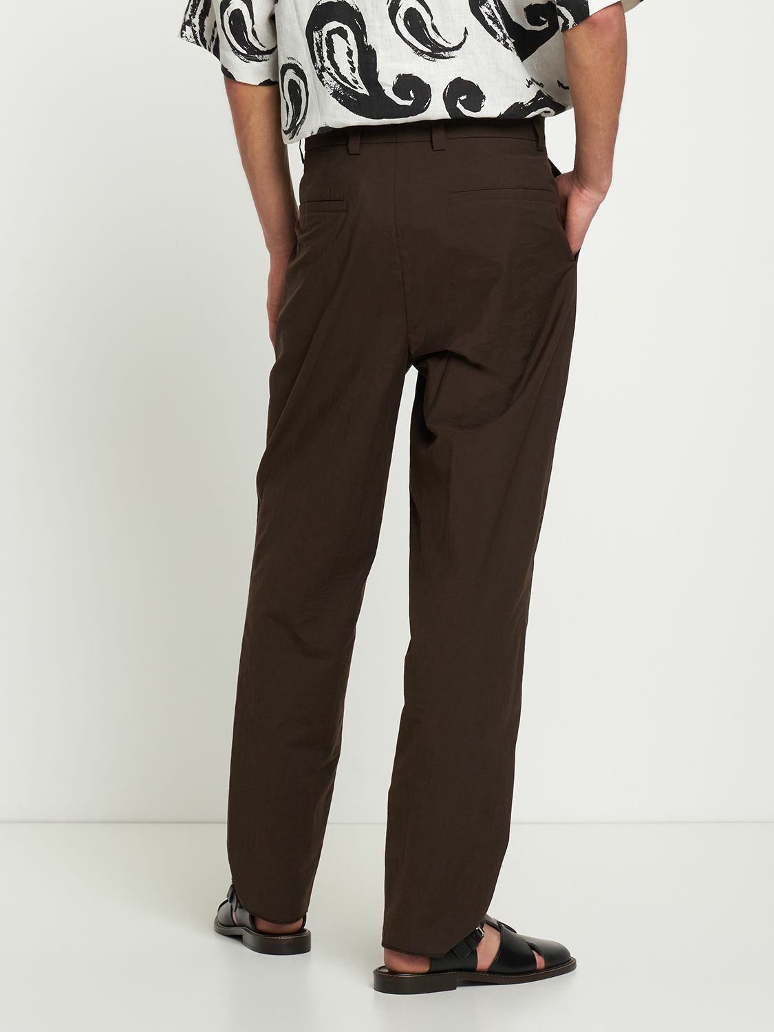 NANUSHKA High-rise Pleated Cotton Pants