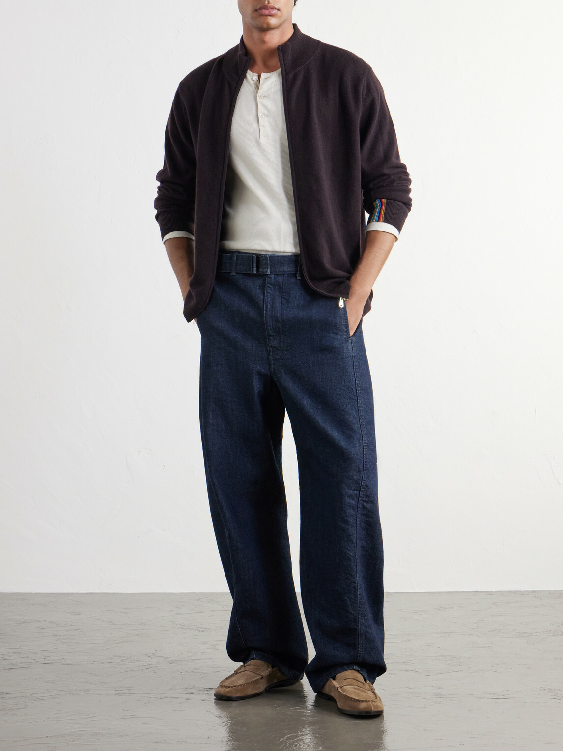 Paul Smith - Cashmere Zip-Up Cardigan - Brown