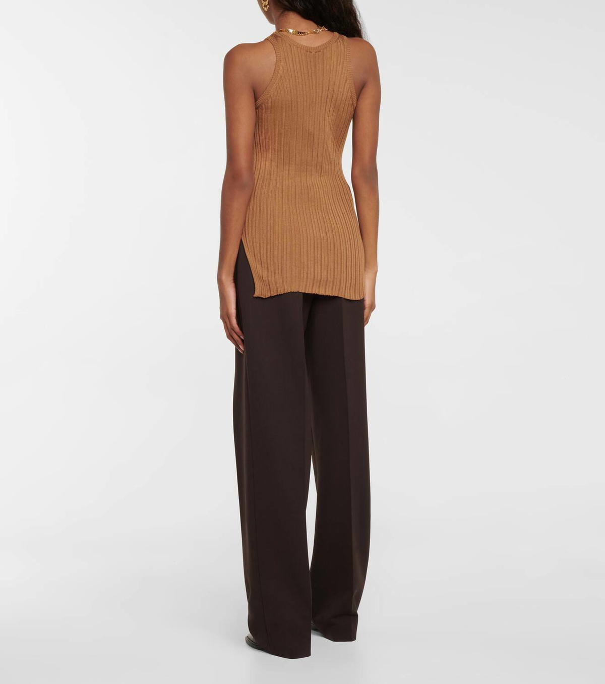 Petar Petrov Teo silk ribbed-knit tank top