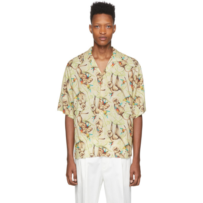 Photo: Dsquared2 Beige Killer Monkey Bowling Shirt