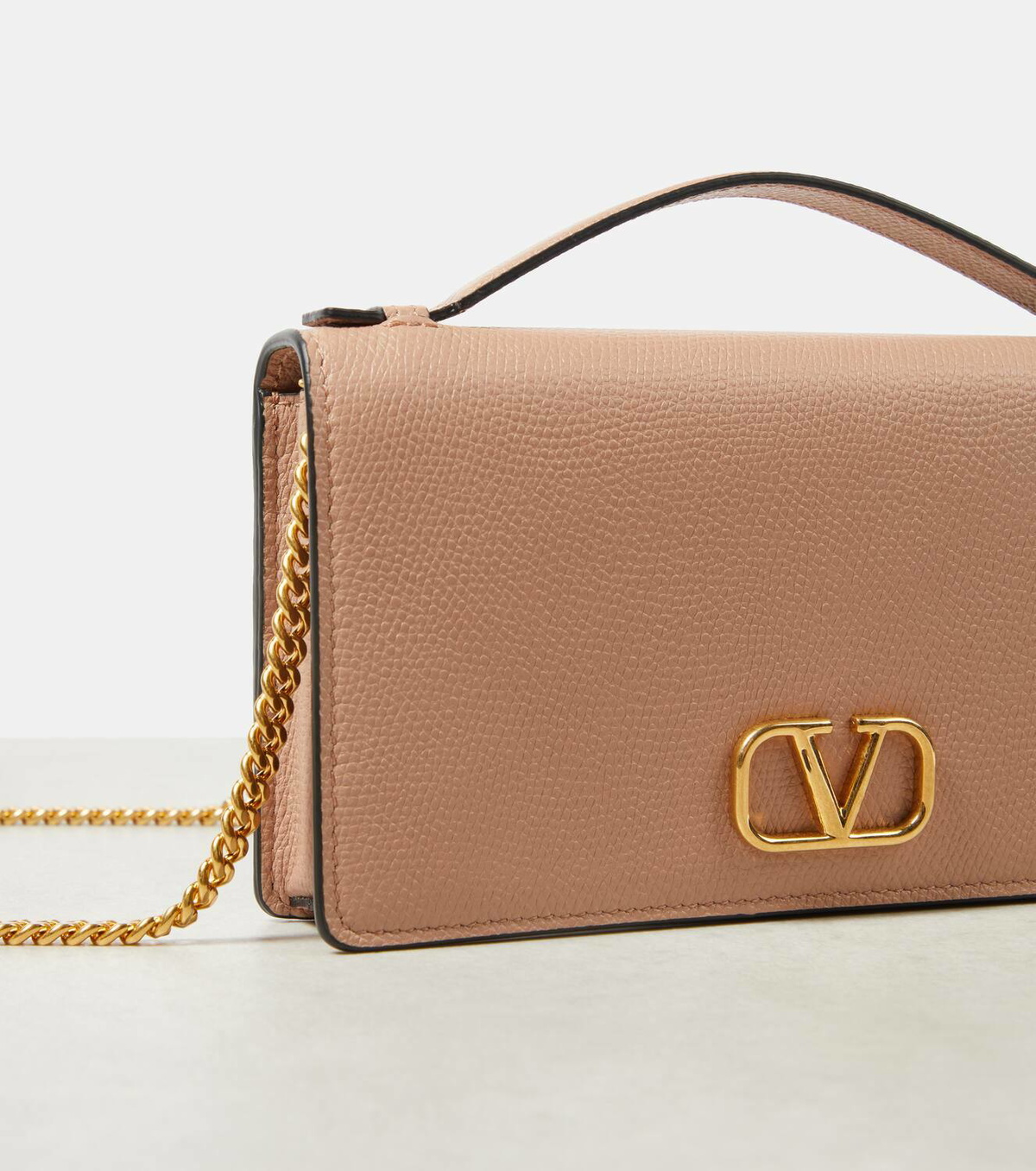 Valentino Garavani VLogo Signature Mini leather wallet on chain