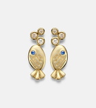 Yvonne Léon Sous L'eau 9kt gold earrings with diamonds and sapphires