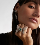 Yeprem Reign Supreme 18kt white gold ring with emerald and diamonds