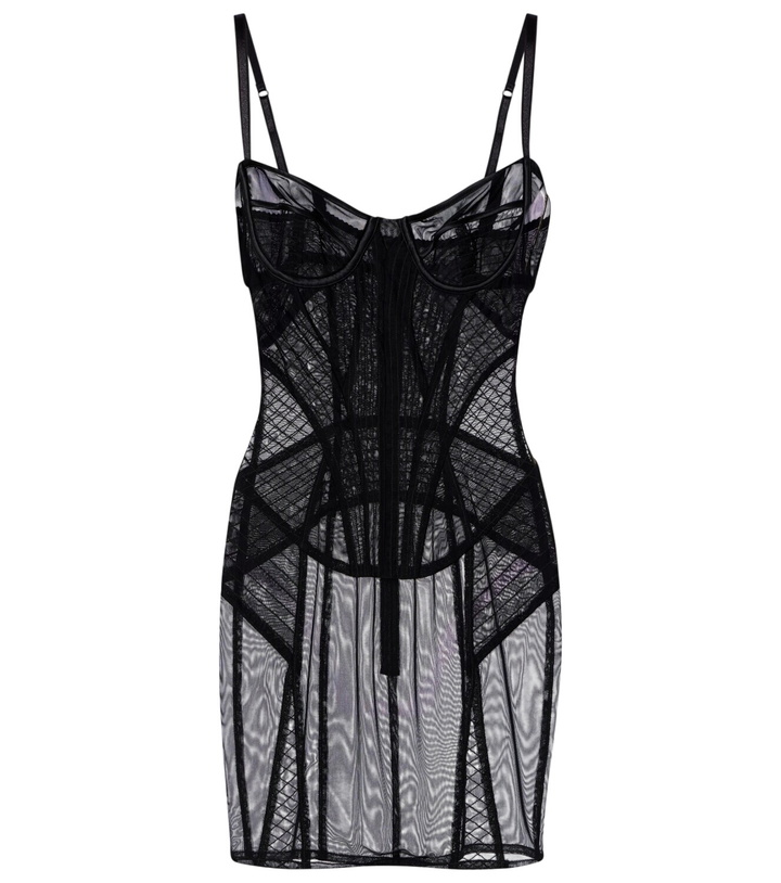 Photo: Dolce&Gabbana Ruched sheer tulle minidress