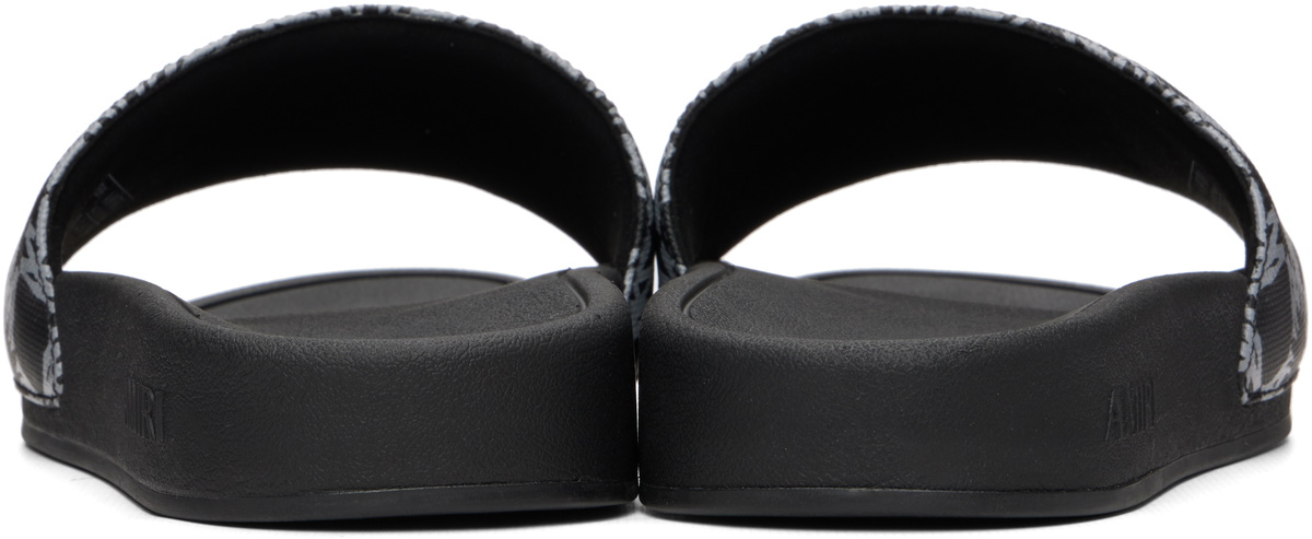 AMIRI Black MA Quad Canvas Pool Slides