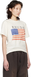 Rhude Off-White USA Flag Slub T-shirt