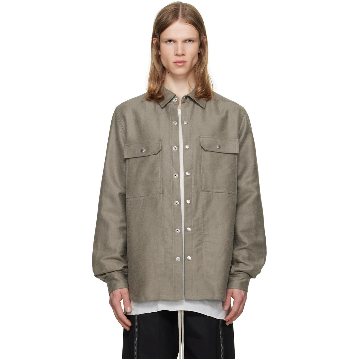 Rick Owens Taupe Tower Overshirt