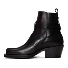 Versace Black Buckle Ankle Boots