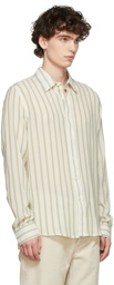 HOPE Green Viscose Neat Stripe Shirt