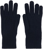 Moncler Navy Logo Patch Gloves